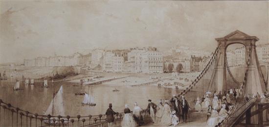 Thomas Allom (1804-1872) Brighton from the Chain Pier, c.1829 7.5 x 16in.